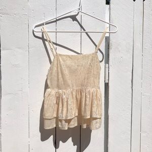 American Eagle Off-White, Light Pink Tank Top